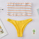 Melphieer Bandeau Bikini Shirred Bikinis Set Brazilian Swimsuit Biquini Swimwear Swimming Bathing Suit For Women Maillot De Bain