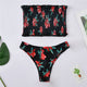 Melphieer Bandeau Bikini Shirred Bikinis Set Brazilian Swimsuit Biquini Swimwear Swimming Bathing Suit For Women Maillot De Bain