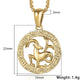 Men's Women's 12 Horoscope Zodiac Sign Gold Pendant Necklace Aries Leo Wholesale Dropshipping 12 Constellations Jewelry GPM24