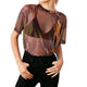 Mesh Perspective Short Sleeve Tops Casual O-neck Loose Wild Tees Street Wear Female Fashion Sexy Club T-shirts Summer Plus Size