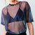 Mesh Perspective Short Sleeve Tops Casual O-neck Loose Wild Tees Street Wear Female Fashion Sexy Club T-shirts Summer Plus Size
