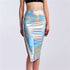 Metallic Color PU Sexy Midi Skirts Women Laser Holographic Side Slit Skirts 2019 Summer Streetwear High Waist Party Club Skirt