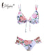 Miyouj Floral Bikini Bandage Bow Swimsuit  Push Up Swimwear Women Print Biquini Feminino 2018 Bathing Suit Monokini Bikini Set