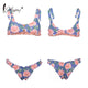 Miyouj Floral Bikini Bandage Bow Swimsuit  Push Up Swimwear Women Print Biquini Feminino 2018 Bathing Suit Monokini Bikini Set