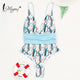 Miyouj Floral Printing One Piece Swimsuit Sex Deep v Swimwear Women Bandage Box Lace-Up Swimsuit Female 2018 Biquini Beach Wear