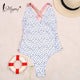 Miyouj Floral Printing One Piece Swimsuit Sex Deep v Swimwear Women Bandage Box Lace-Up Swimsuit Female 2018 Biquini Beach Wear
