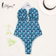 Miyouj Floral Printing One Piece Swimsuit Sex Deep v Swimwear Women Bandage Box Lace-Up Swimsuit Female 2018 Biquini Beach Wear