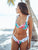 Miyouj Flower Ruffle Bikini V-Neck Swimsuit Print Bathing Suit Women Swimwear Hollow Out Biquini 2019 Cross Bandage Bikini Set