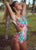 Miyouj Flower Ruffle One Piece Swimsuit 2019 Print biquinis Feminino Swimwear Deep v Neck Bikini Backless Bathing Suit Women