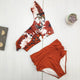 Miyouj High Waist Bikini Female 2019 One Shoulder Swimwear Women Bathing Suit Print Ruffle Swimsuit Swim Beach Halter Bikini Set