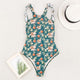 Miyouj One Piece Swimsuit Stripe Sexy Deep V-neck Hollow out Swimwear Women Backless Bandage Print Bathing Suit 2018 Monokini