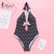 Miyouj One Piece Swimsuit Stripe Sexy Deep V-neck Hollow out Swimwear Women Backless Bandage Print Bathing Suit 2018 Monokini