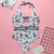 Miyouj One Piece Swimsuit Stripe Sexy Deep V-neck Hollow out Swimwear Women Backless Bandage Print Bathing Suit 2018 Monokini