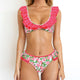 Miyouj Ruffle Bikini Off Shoulder Floral Swimsuit Bandage Bow Swimwear Push Up Biquini Feminino Bathing Suit Women Bikini Set