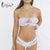 Miyouj Ruffle Bikini Off Shoulder Floral Swimsuit Bandage Bow Swimwear Push Up Biquini Feminino Bathing Suit Women Bikini Set