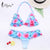 Miyouj Ruffle Bikini Off Shoulder Floral Swimsuit Bandage Bow Swimwear Push Up Biquini Feminino Bathing Suit Women Bikini Set