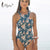 Miyouj Sexy Bandage One Piece Swimsuit High Neck Hollow Out Print Swimwear Stripe Backless Bathing Suit Women Biquini Mujer XL