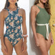 Miyouj Sexy Bandage One Piece Swimsuit High Neck Hollow Out Print Swimwear Stripe Backless Bathing Suit Women Biquini Mujer XL