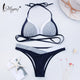 Miyouj Sexy Leopard Bikini Push Up Deep V Swimsuit Female Hollow Out Bathing Suit Women Snake Skin Print Biquini Halter Bikinis