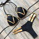 Miyouj Sexy Leopard Bikini Push Up Deep V Swimsuit Female Hollow Out Bathing Suit Women Snake Skin Print Biquini Halter Bikinis