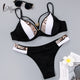 Miyouj Sexy Leopard Bikini Push Up Deep V Swimsuit Female Hollow Out Bathing Suit Women Snake Skin Print Biquini Halter Bikinis