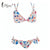 Miyouj Sexy Ruffle Bikini 2019 Push Up Swimsuit Cross Bandage Swimwear Print Bathing Suit Women Deep V Neck Biquini Bikini Set