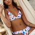 Miyouj Sexy Ruffle Bikini 2019 Push Up Swimsuit Cross Bandage Swimwear Print Bathing Suit Women Deep V Neck Biquini Bikini Set
