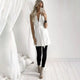 NLW White Black Long Vest Blazer Women Notched Sleeveless Summer Blazer Dress 2019 Elegant Formal Office Blazer Waistcoat Jacket