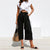 Nadafair Casual High Waist Straight Pant Women Belted Wide Leg Capris Trouser Spring Summer Ankle-length Pants Female