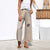 Nadafair Casual High Waist Straight Pant Women Belted Wide Leg Capris Trouser Spring Summer Ankle-length Pants Female