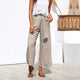 Nadafair Casual High Waist Straight Pant Women Belted Wide Leg Capris Trouser Spring Summer Ankle-length Pants Female