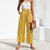 Nadafair Casual High Waist Straight Pant Women Belted Wide Leg Capris Trouser Spring Summer Ankle-length Pants Female