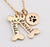 Name Necklace Dog Paw Necklace Personalized Dog Necklace Paw Print Dog Bone Initial Charm Pet Jewelry for gift YLQ0388