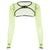 Neon Green Long Sleeve Crop Top Mesh See Through Buckle T Shirts Fashion 2019 Summer Streetwear Trendy Sexy Half Tops For Women