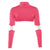 Neon Green Rose Red T Shirts Women Turtleneck Long Sleeve Patchwork Crop Top 2019 Summer Streetwear Fashion Young Lady tshirt
