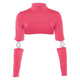 Neon Green Rose Red T Shirts Women Turtleneck Long Sleeve Patchwork Crop Top 2019 Summer Streetwear Fashion Young Lady tshirt
