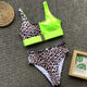 Neon Leopard Patchwork One Piece Swimsuit Buckle Bathing Suit Women Hollow Out Swimwear Maillot De bain Femme Une Piece Bikini