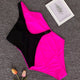 Neon One Piece Swimsuit Buckle One Shoulder Bathing Suit Women Swimwear Maillot De bain Femme 2019 New Une Piece Bikini Monokini