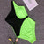 Neon One Piece Swimsuit Buckle One Shoulder Bathing Suit Women Swimwear Maillot De bain Femme 2019 New Une Piece Bikini Monokini