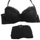 New 3/4 Cup Women Lingerie Ruffle Push-Up Bra Lace Underwear Underwired Bra Sets+Panties