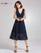 New Arrival Cocktail Dresses Ever Pretty AS05922 Women's Cheap A-line Lace Short Sleeve Cut-out Plus Size Modest Party Dresses