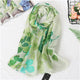 New Arrival Scarf Women Multifunction Spring Summer Fashion Shawl Green Leaf Lotus Soft Lady Kerchief Beach Sunscreen Shawls