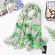 New Arrival Scarf Women Multifunction Spring Summer Fashion Shawl Green Leaf Lotus Soft Lady Kerchief Beach Sunscreen Shawls
