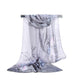 New Arrival Women Scarf Chiffon Magpie Printing Female Temperament Literary Shawl Lady Wrap Scarf Soft Beach Sunscreen Kerchief