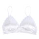 New Bra White Silk Bralette Comfortable Wireless Women Bra Triangle Lace Bralette Brassiere Sexy Ladies Bras Women Crop Top