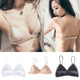 New Bra White Silk Bralette Comfortable Wireless Women Bra Triangle Lace Bralette Brassiere Sexy Ladies Bras Women Crop Top