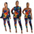 New Colorful Print 2 Piece Outfits Women Strapless Sexy Jumpsuits+Zipper Short Coat Sets Fall Winter Casual Streetwear Rompers