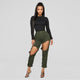 New Cotton Casual Pants Pencil Pants Wild European and American Popular Women's Jeans Leggings Hole plus size 2019 summer