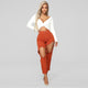 New Cotton Casual Pants Pencil Pants Wild European and American Popular Women's Jeans Leggings Hole plus size 2019 summer