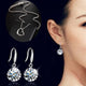 AlphaGal New Jewelry Set for 2019 Silver color Earring For Women Crystal Heart-shaped Necklace  NE+NA Gift for Intimate Person